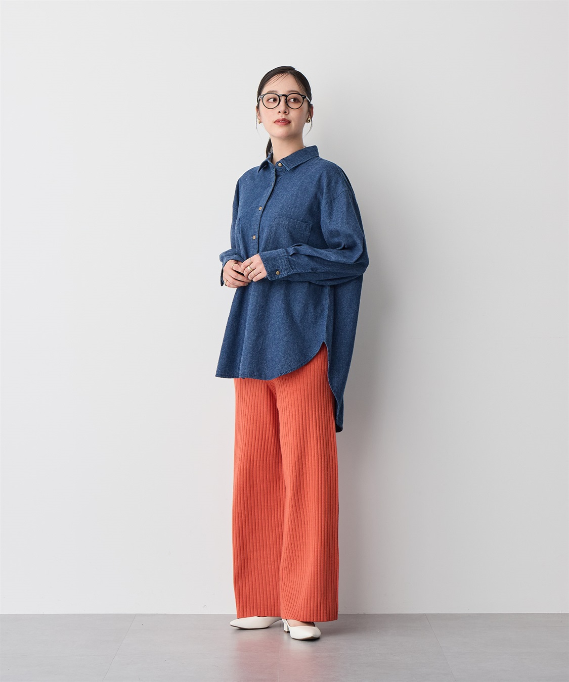 anyfee 【anyfee/プラスサイズ】ウォームタッチすっきりセミワイドニットパンツ《低身長サイズ有》_sub_19