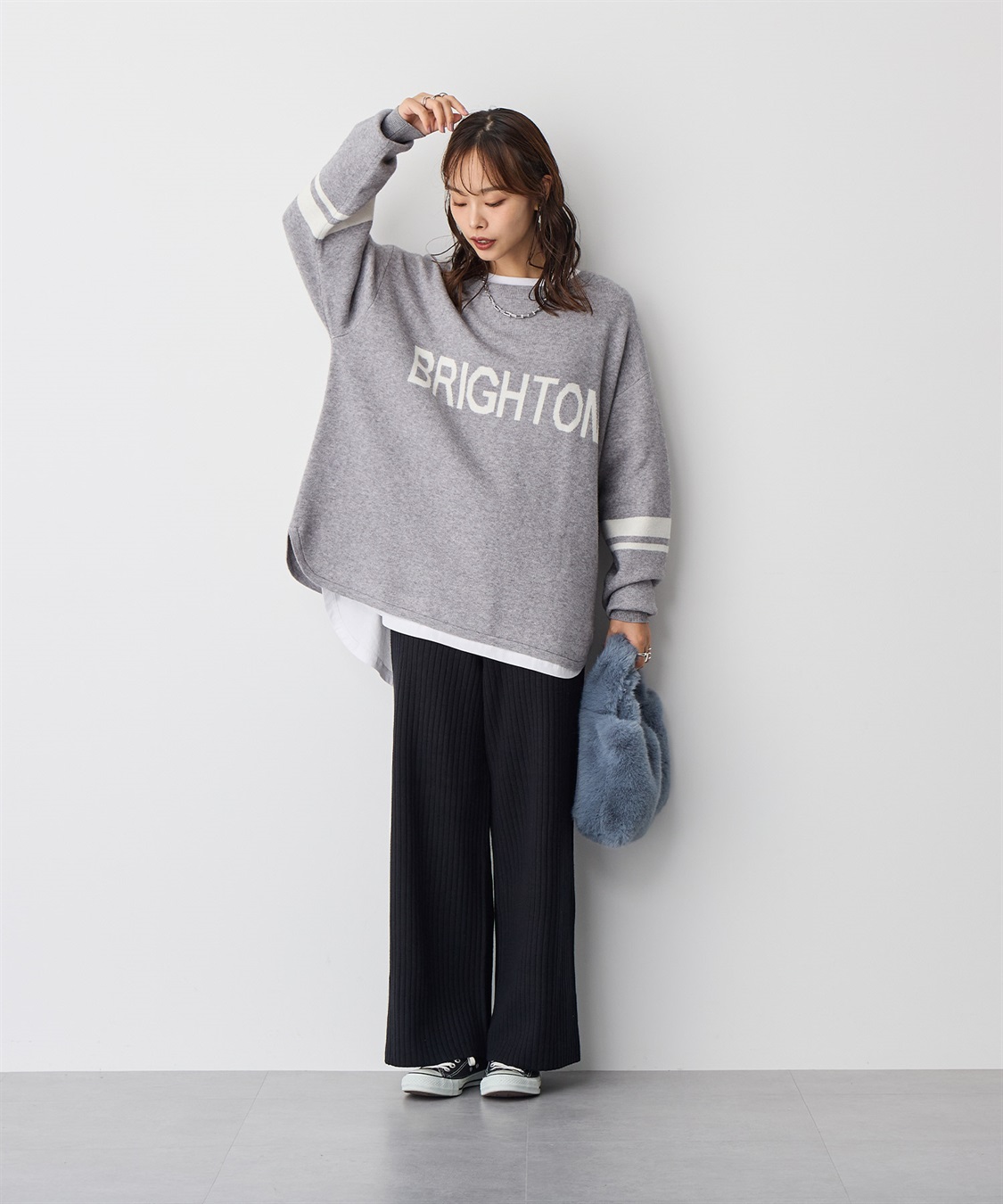 anyfee 【anyfee/プラスサイズ】ウォームタッチすっきりセミワイドニットパンツ《低身長サイズ有》_sub_22