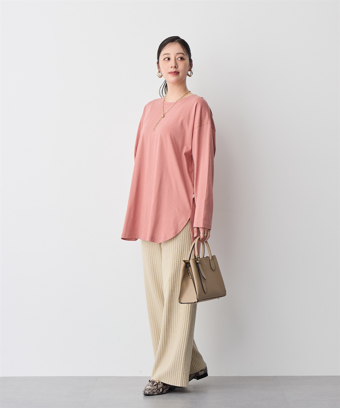 anyfee 【anyfee/プラスサイズ】ウォームタッチすっきりセミワイドニットパンツ《低身長サイズ有》_sub_24