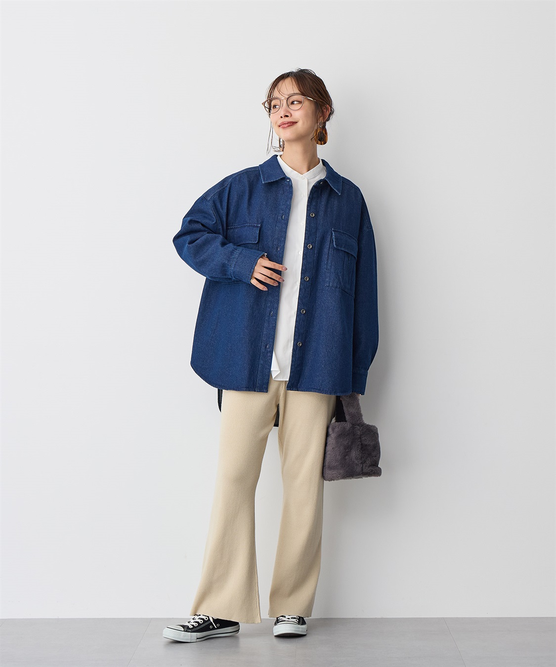 anyfee 【anyfee/プラスサイズ】リブフレアニットパンツ_sub_7