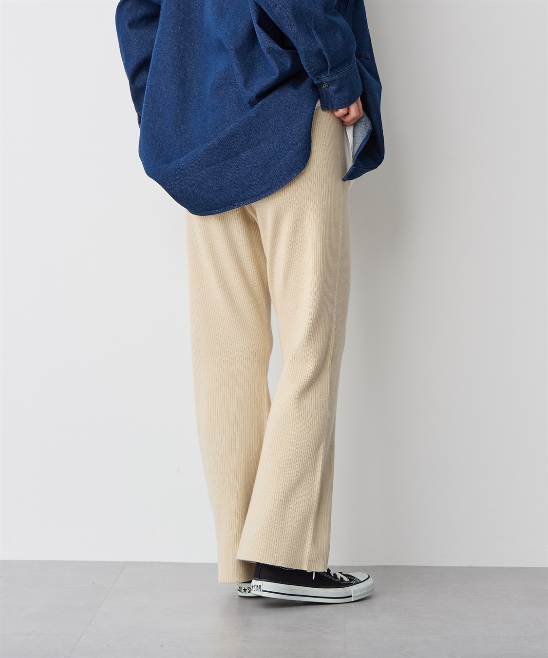 anyfee 【anyfee/プラスサイズ】リブフレアニットパンツ_sub_11