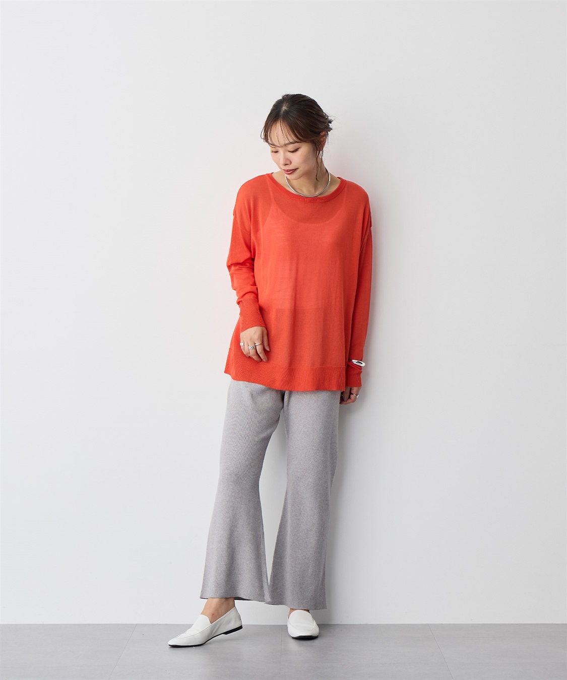 anyfee 【anyfee/プラスサイズ】リブフレアニットパンツ_sub_13