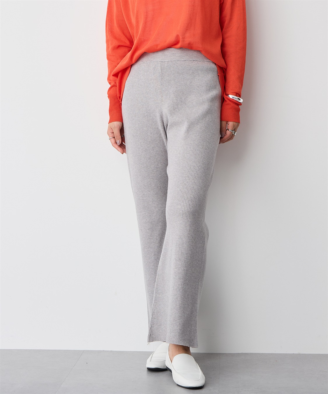 anyfee 【anyfee/プラスサイズ】リブフレアニットパンツ_sub_14