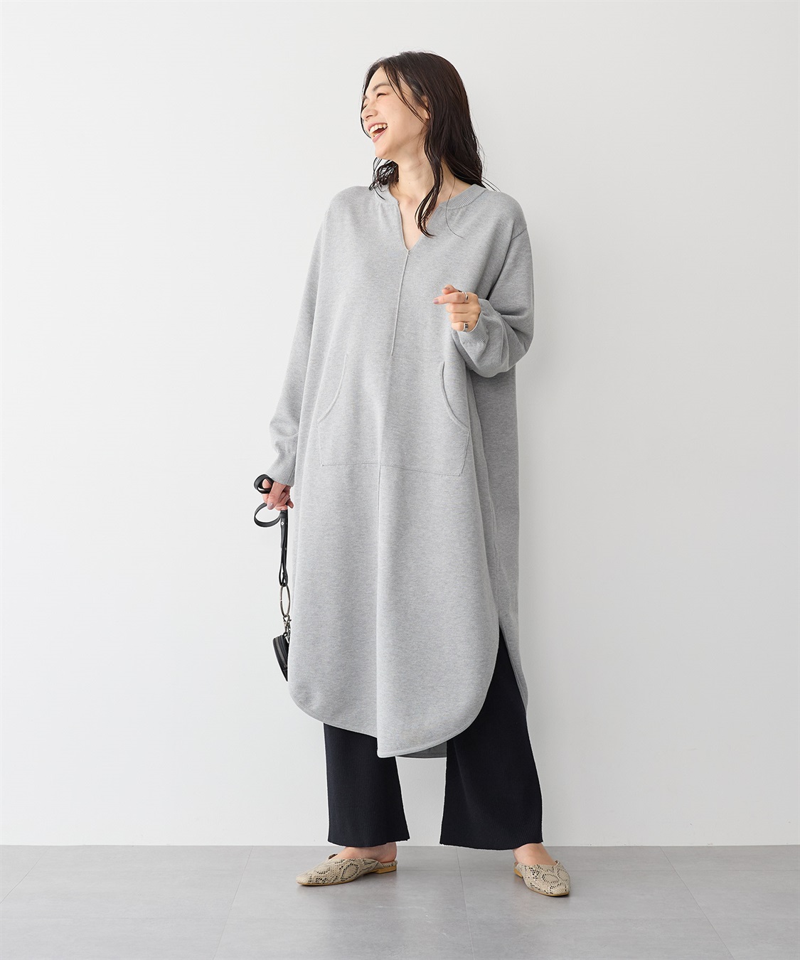 anyfee 【anyfee/プラスサイズ】リブフレアニットパンツ_sub_19