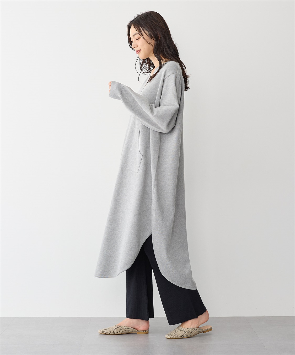 anyfee 【anyfee/プラスサイズ】リブフレアニットパンツ_sub_21