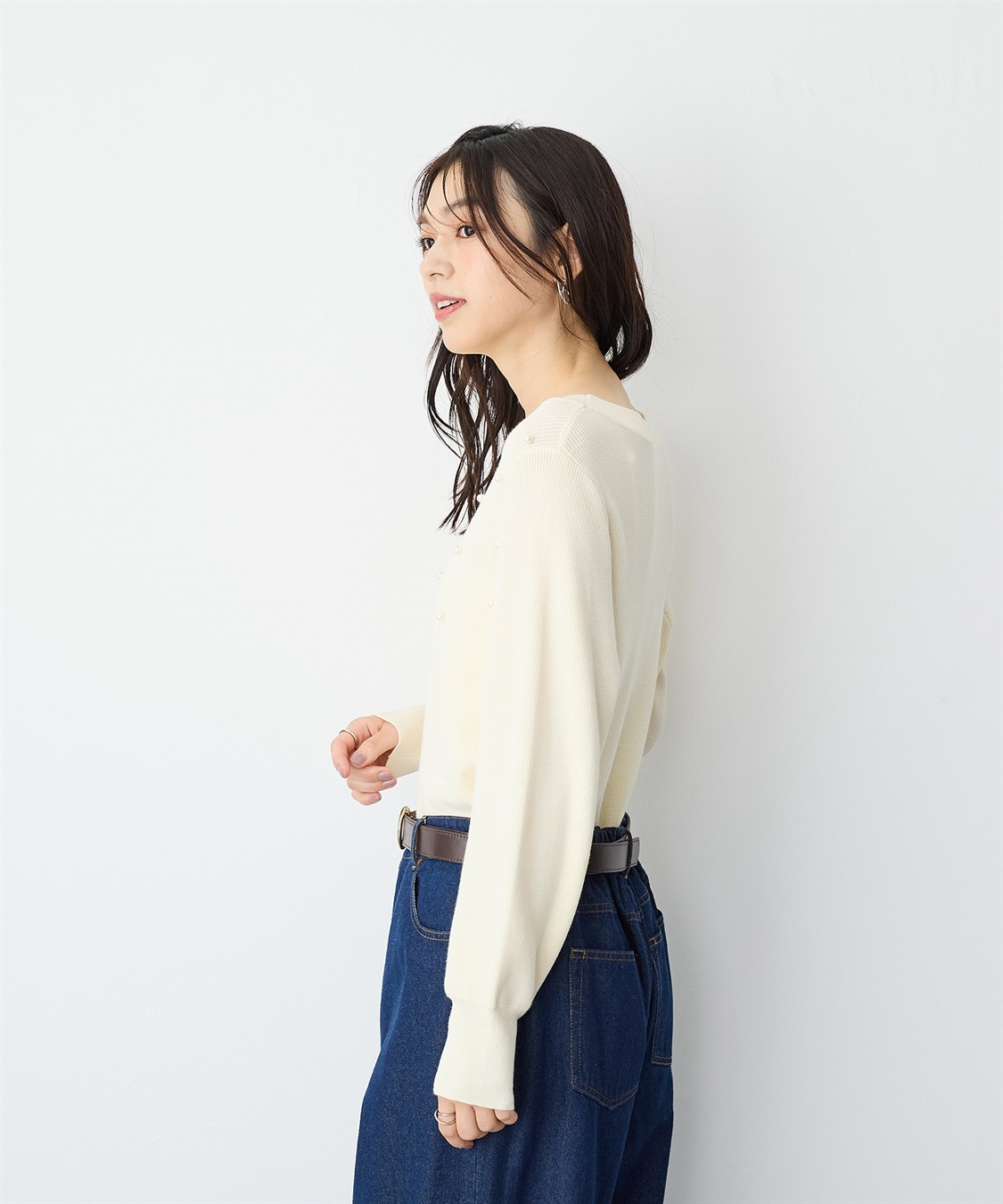 anyfee 【anyfee/プラスサイズ】ランダムパールニットプルオーバー_sub_5