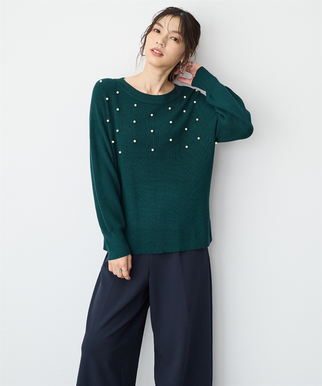 anyfee 【anyfee/プラスサイズ】ランダムパールニットプルオーバー_sub_13