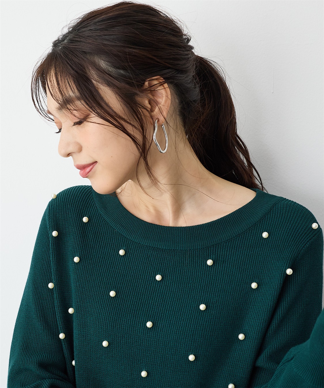 anyfee 【anyfee/プラスサイズ】ランダムパールニットプルオーバー_sub_14