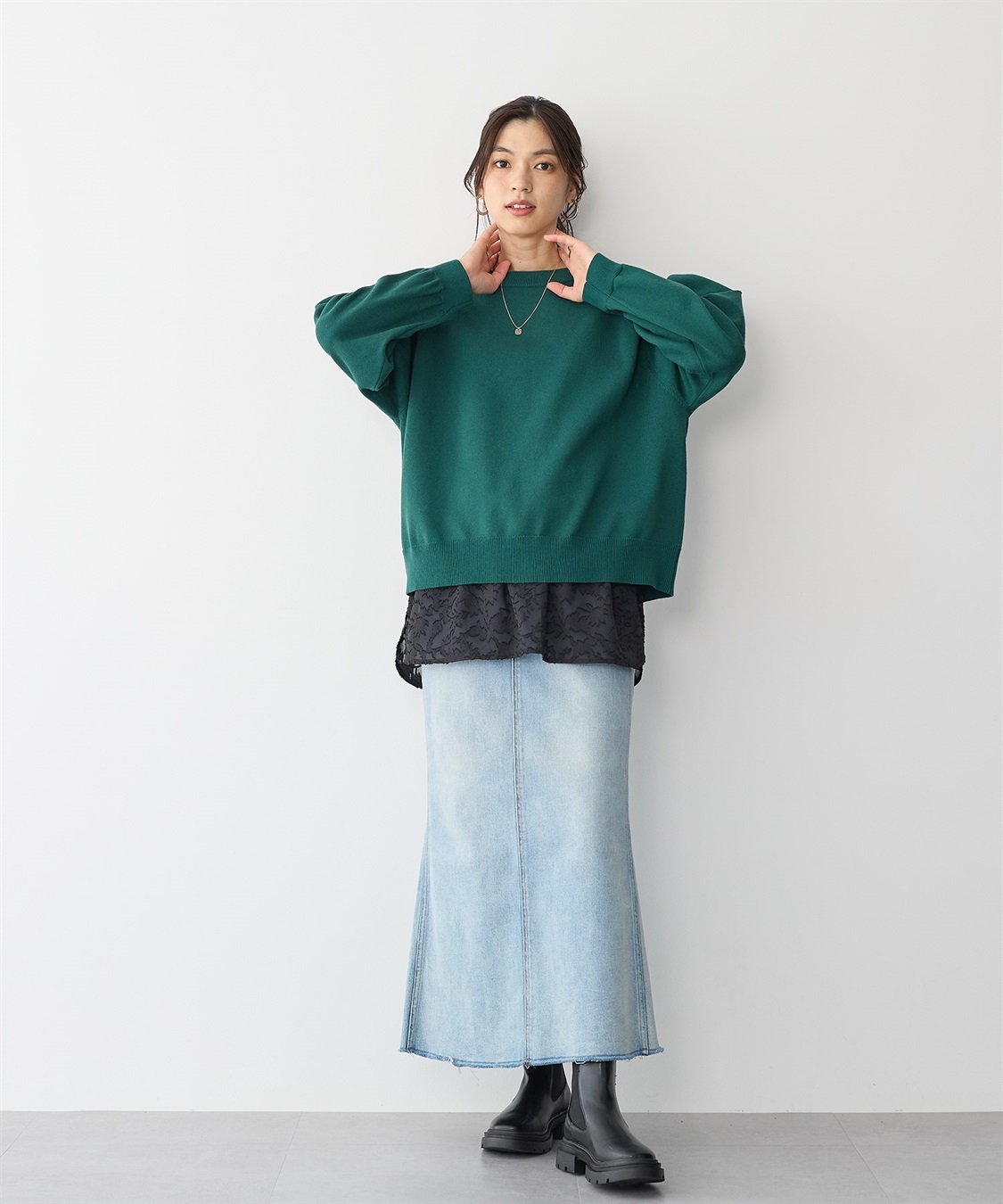 anyfee 【anyfee/プラスサイズ】シアージャガードレース付け裾_sub_13