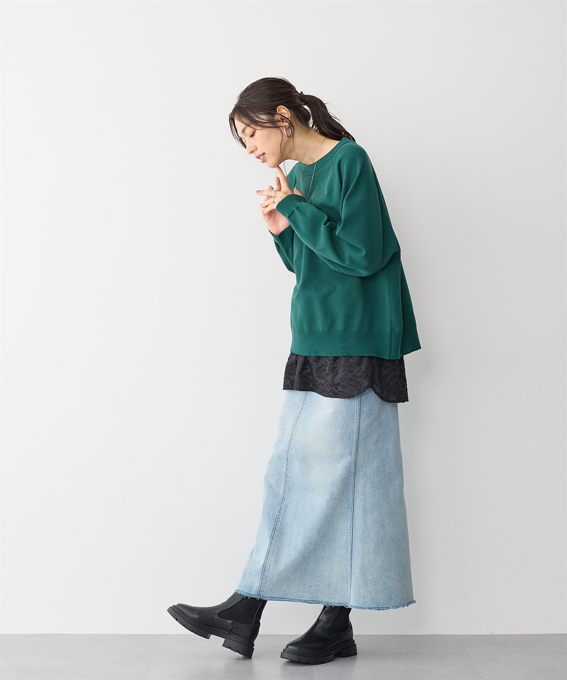 anyfee 【anyfee/プラスサイズ】シアージャガードレース付け裾_sub_14