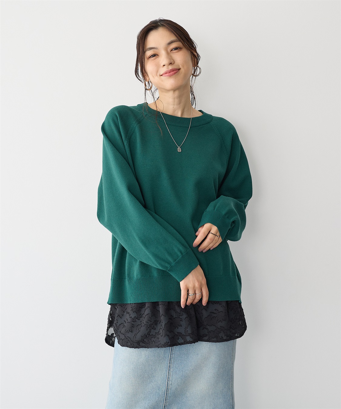 anyfee 【anyfee/プラスサイズ】シアージャガードレース付け裾_sub_17