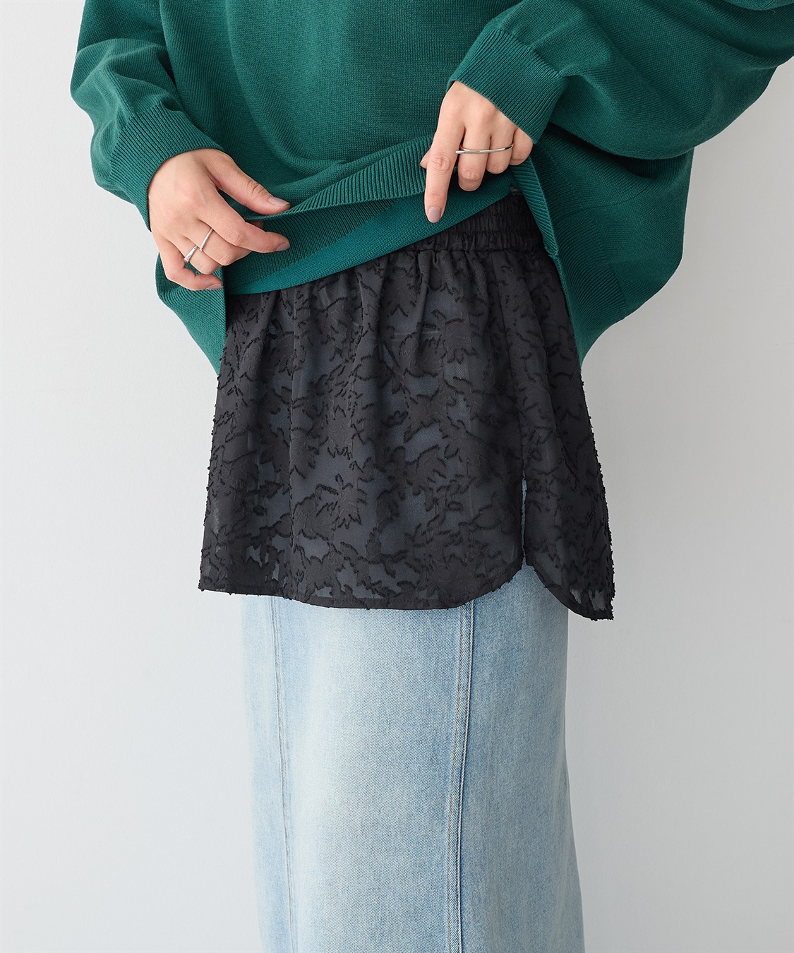 anyfee 【anyfee/プラスサイズ】シアージャガードレース付け裾_sub_21