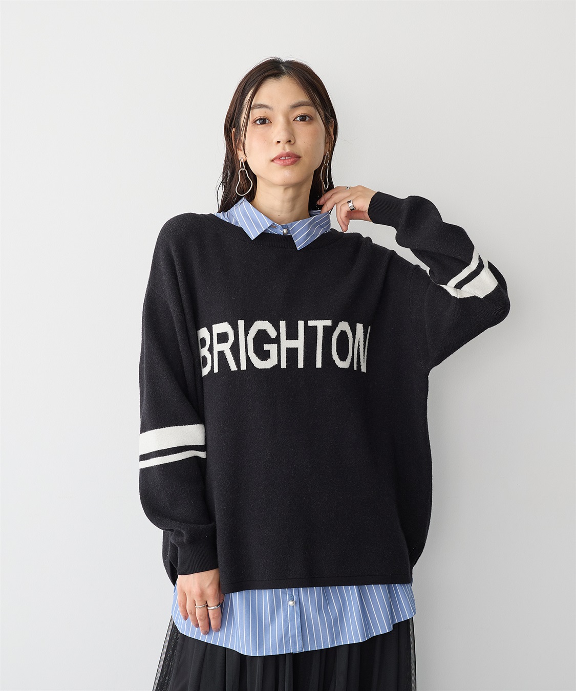 anyfee 【anyfee/プラスサイズ】パールボタン付け襟_sub_3