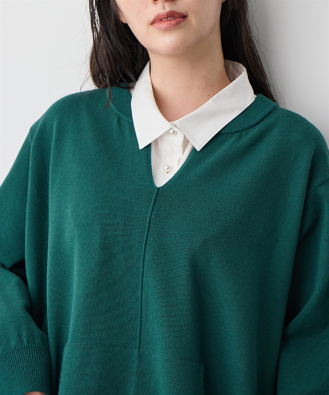 anyfee 【anyfee/プラスサイズ】パールボタン付け襟_sub_11