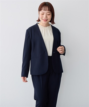 Life Style by cross marche 【anyfee/プラスサイズ】ノーカラージャケット《ウォッシャブル/洗濯OK》セレモニー/オケージョン/新生活/上下別売り_subthumb_1