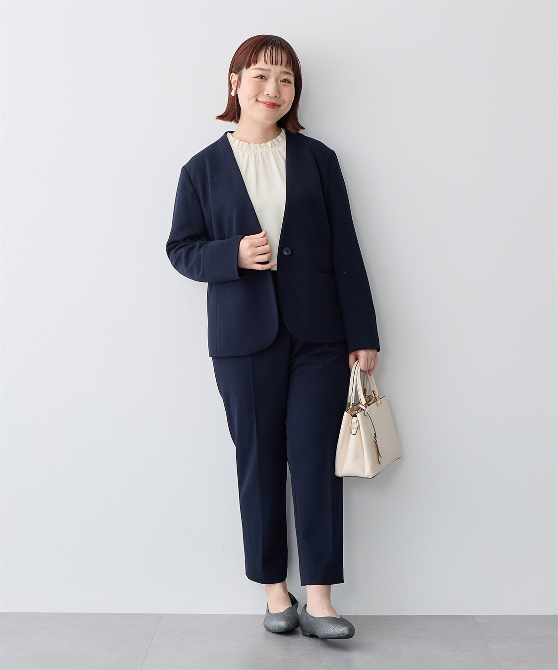 anyfee 【anyfee/プラスサイズ】ノーカラージャケット《ウォッシャブル/洗濯OK》セレモニー/オケージョン/新生活/上下別売り_sub_2