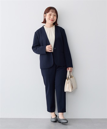Life Style by cross marche 【anyfee/プラスサイズ】ノーカラージャケット《ウォッシャブル/洗濯OK》セレモニー/オケージョン/新生活/上下別売り_subthumb_2