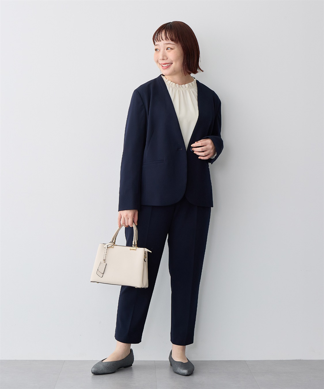 anyfee 【anyfee/プラスサイズ】ノーカラージャケット《ウォッシャブル/洗濯OK》セレモニー/オケージョン/新生活/上下別売り_sub_3