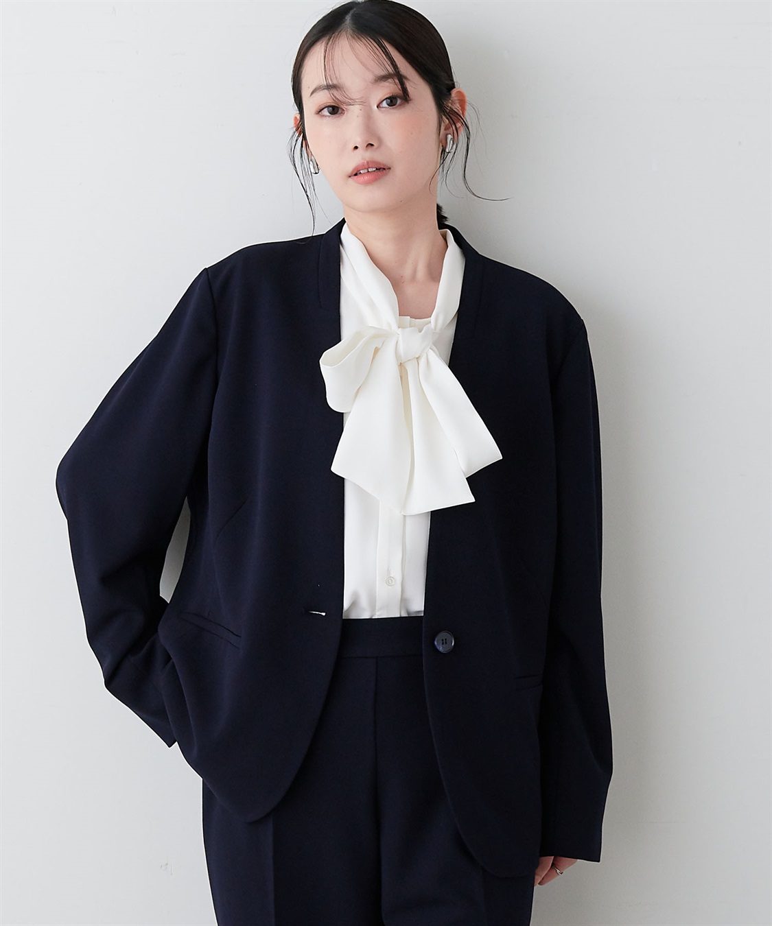 anyfee 【anyfee/プラスサイズ】ノーカラージャケット《ウォッシャブル/洗濯OK》セレモニー/オケージョン/新生活/上下別売り_sub_6