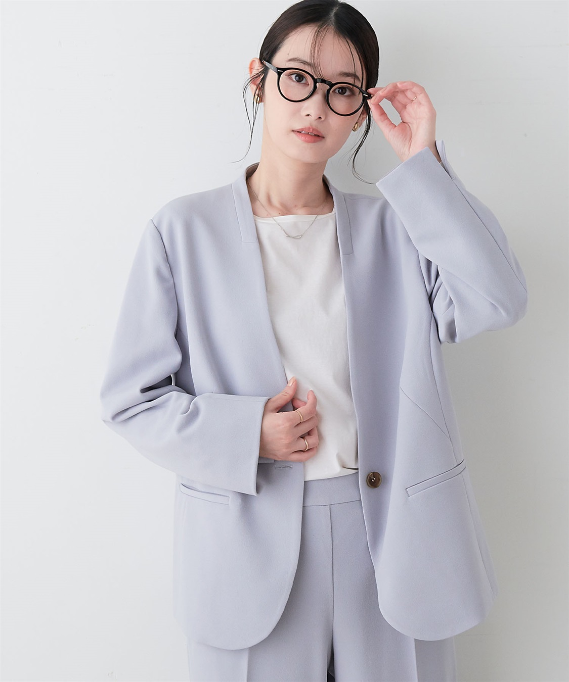 anyfee 【anyfee/プラスサイズ】ノーカラージャケット《ウォッシャブル/洗濯OK》セレモニー/オケージョン/新生活/上下別売り_sub_13