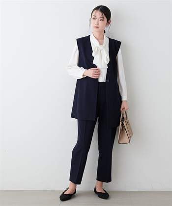 Life Style by cross marche 【anyfee/プラスサイズ】パネルラインベスト/ジレ《ウォッシャブル/洗濯OK》セレモニー/オケージョン/新生活/上下別売り_subthumb_2