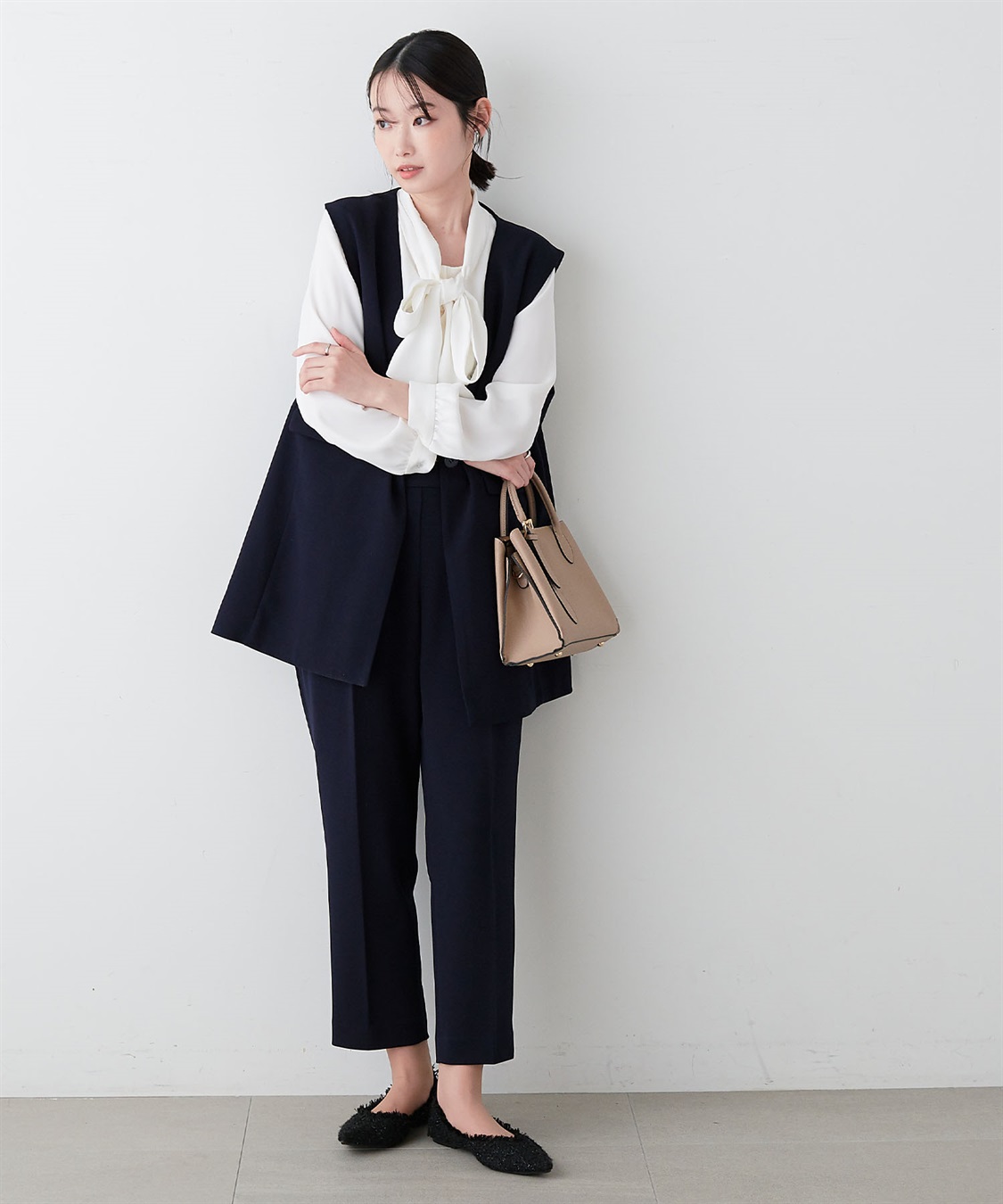 anyfee 【anyfee/プラスサイズ】パネルラインベスト/ジレ《ウォッシャブル/洗濯OK》セレモニー/オケージョン/新生活/上下別売り_sub_3