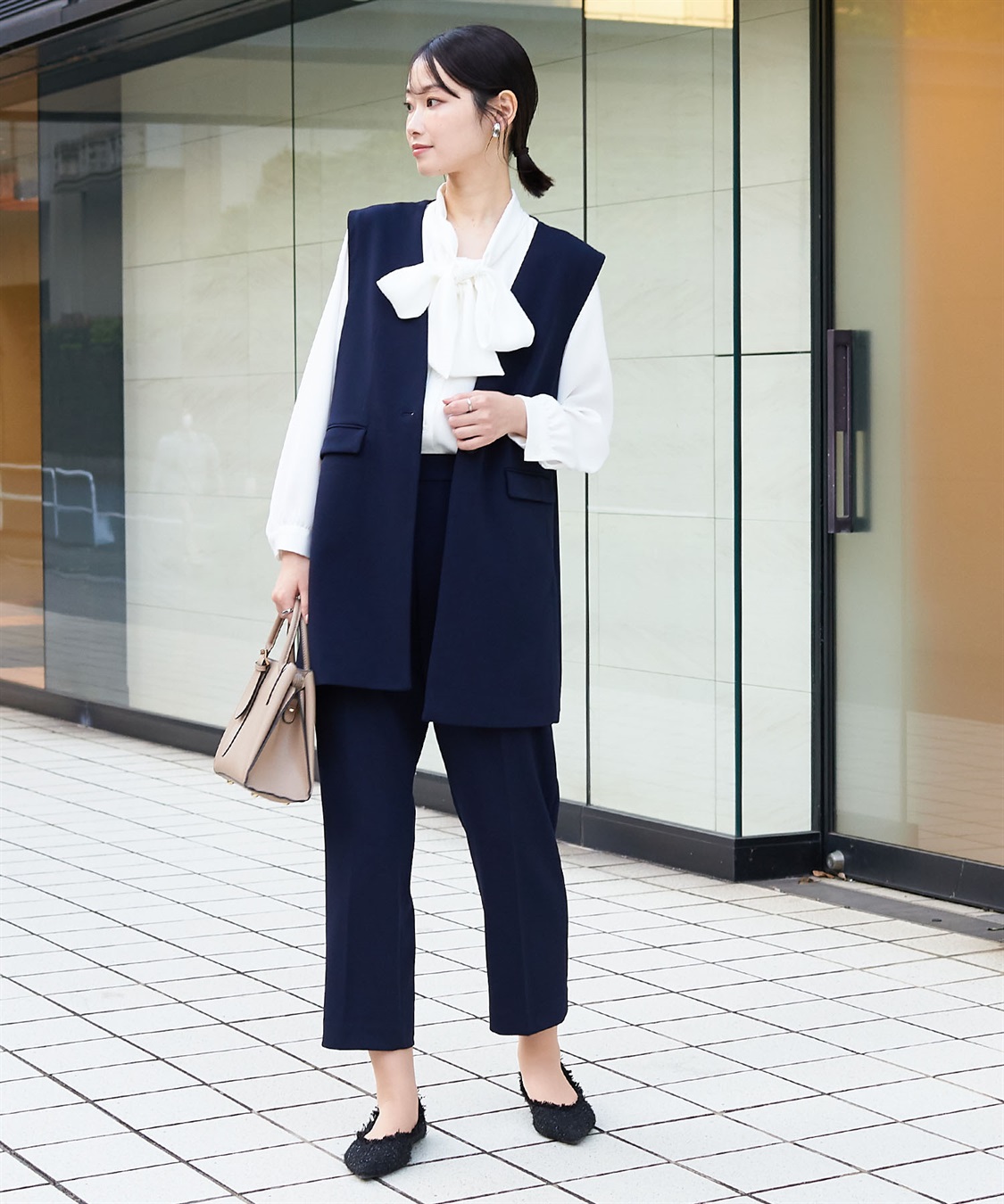 anyfee 【anyfee/プラスサイズ】パネルラインベスト/ジレ《ウォッシャブル/洗濯OK》セレモニー/オケージョン/新生活/上下別売り_sub_7