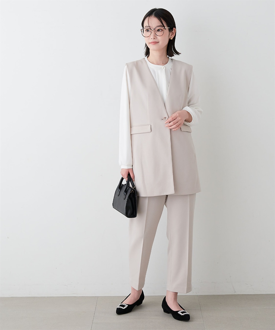 anyfee 【anyfee/プラスサイズ】パネルラインベスト/ジレ《ウォッシャブル/洗濯OK》セレモニー/オケージョン/新生活/上下別売り_sub_17