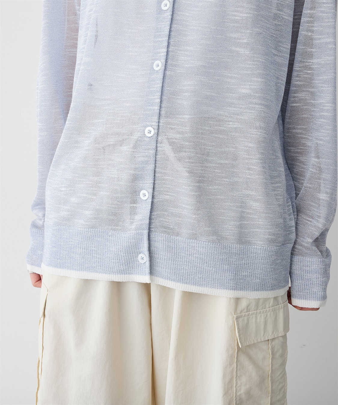 anyfee 【anyfee/プラスサイズ】スラブメランジシアークルーネックカーディガン_sub_8