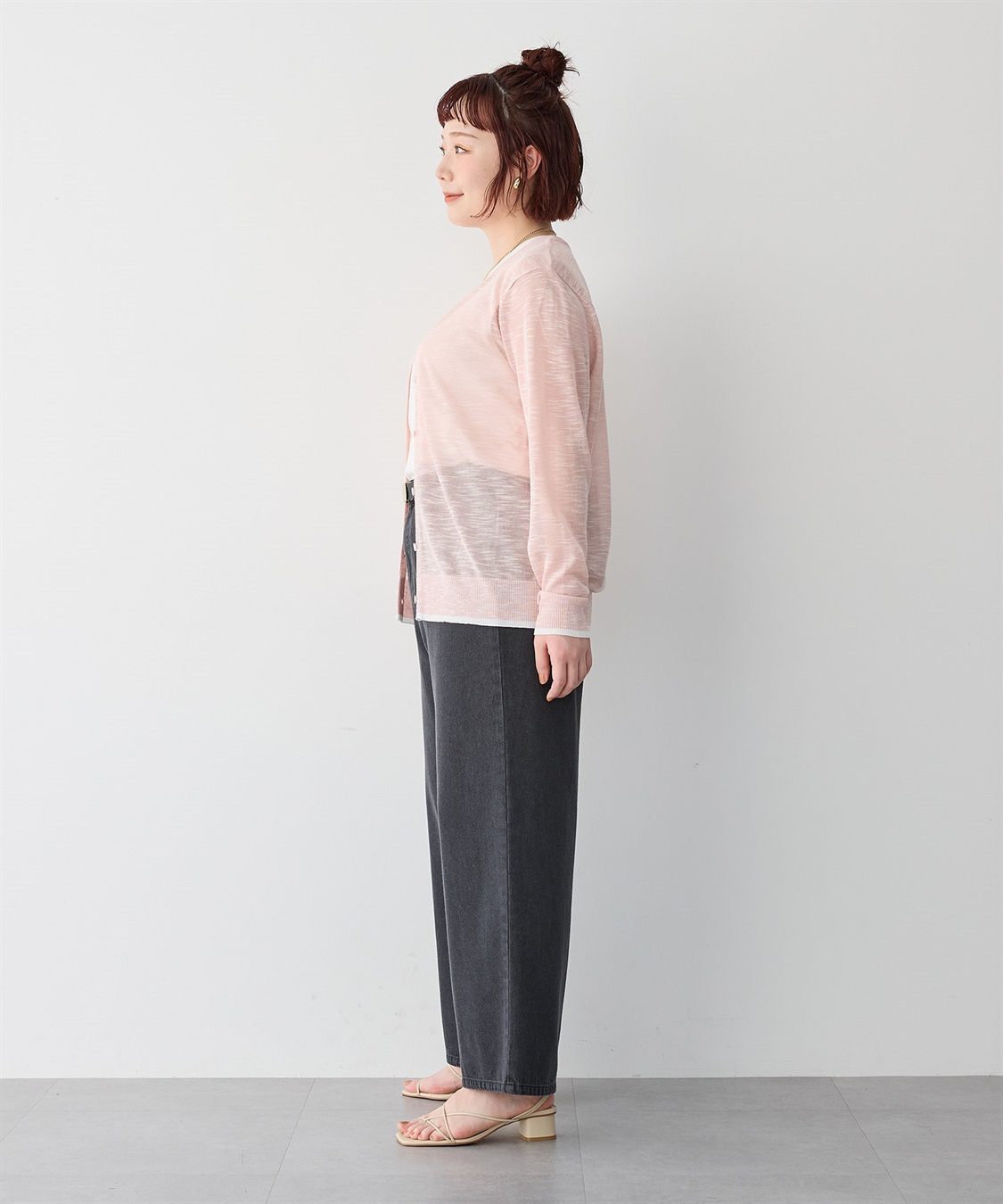 anyfee 【anyfee/プラスサイズ】スラブメランジシアークルーネックカーディガン_sub_19