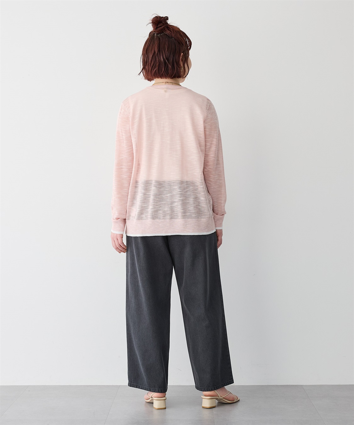 anyfee 【anyfee/プラスサイズ】スラブメランジシアークルーネックカーディガン_sub_20