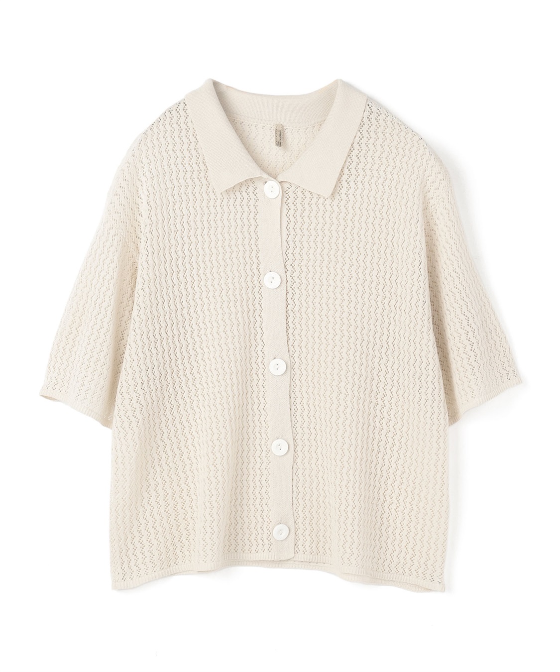 anyfee 【anyfee/プラスサイズ】透かし編みポロニットカーディガン_sub_24