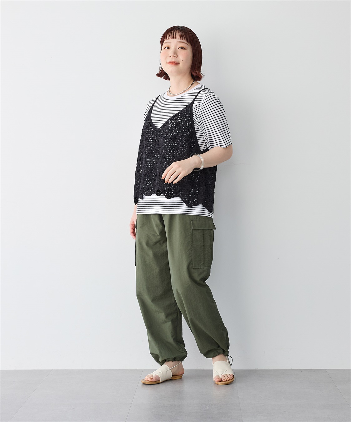 anyfee 【anyfee/プラスサイズ】かぎ針編み風ニットビスチェ_sub_9