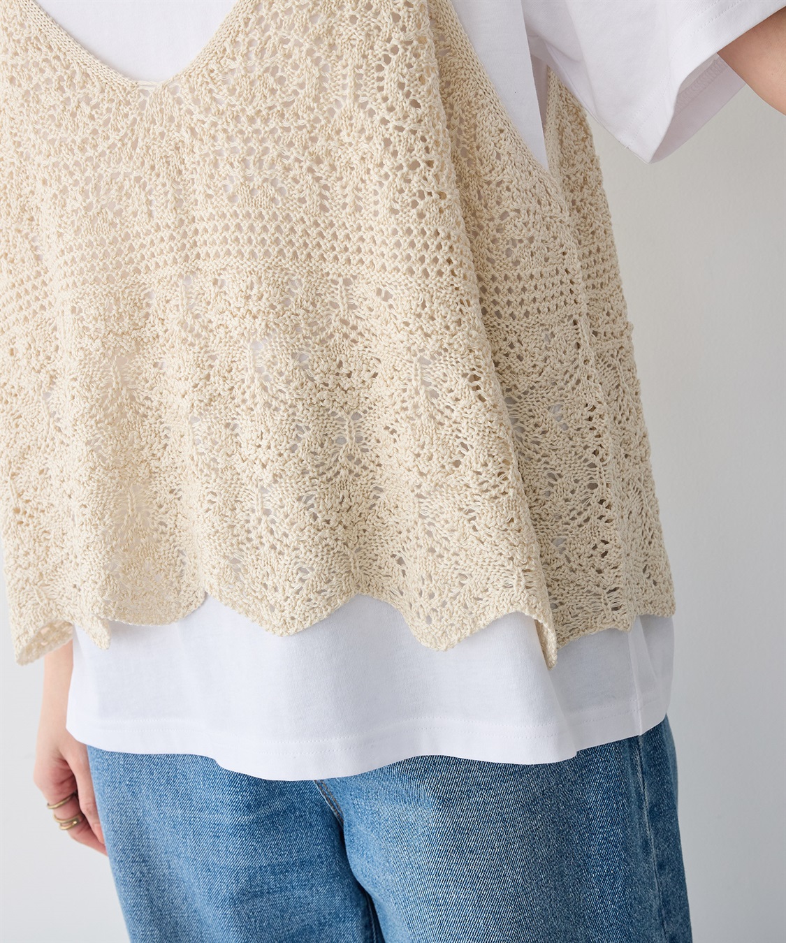 anyfee 【anyfee/プラスサイズ】かぎ針編み風ニットビスチェ_sub_11