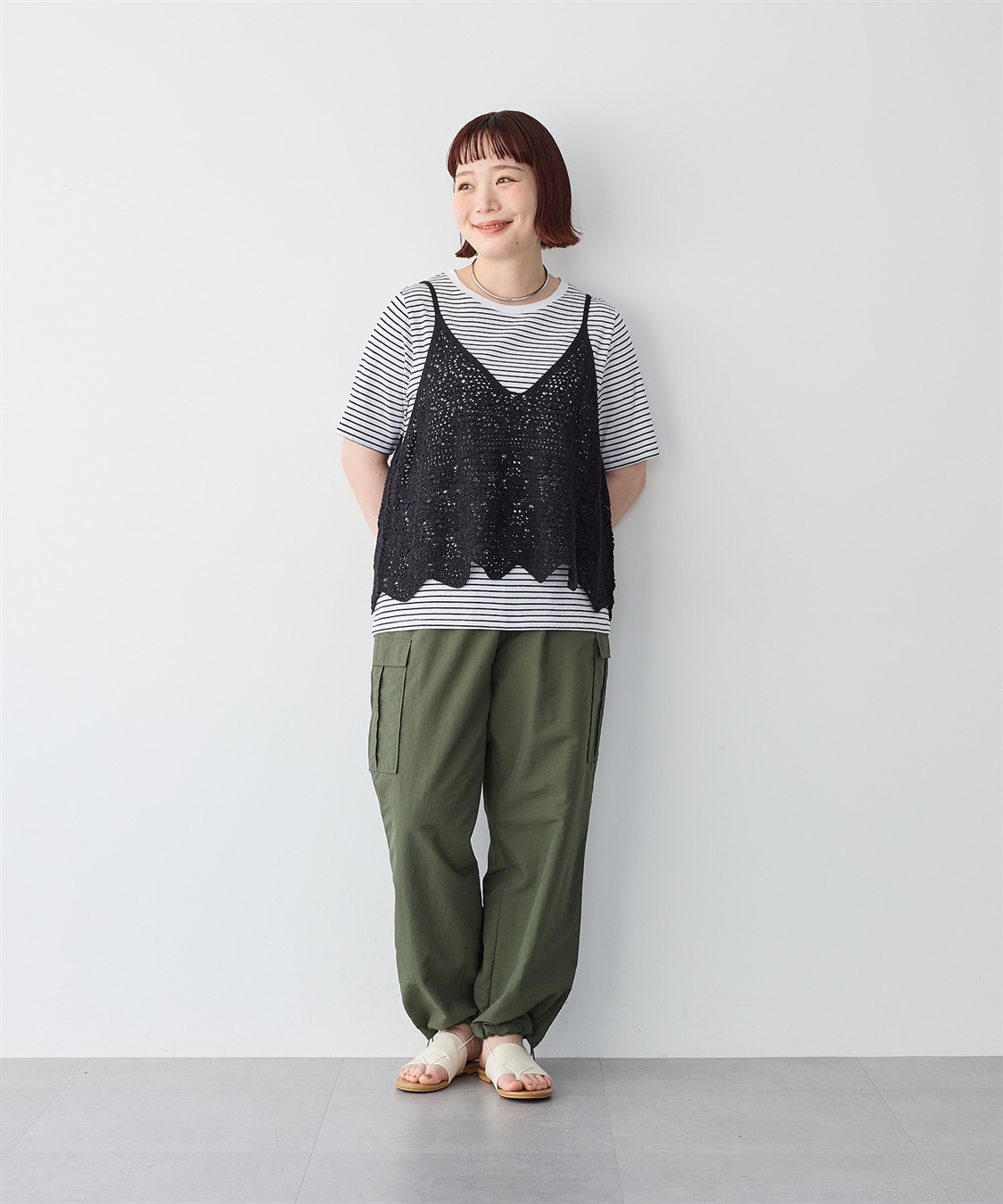 anyfee 【anyfee/プラスサイズ】かぎ針編み風ニットビスチェ_sub_15