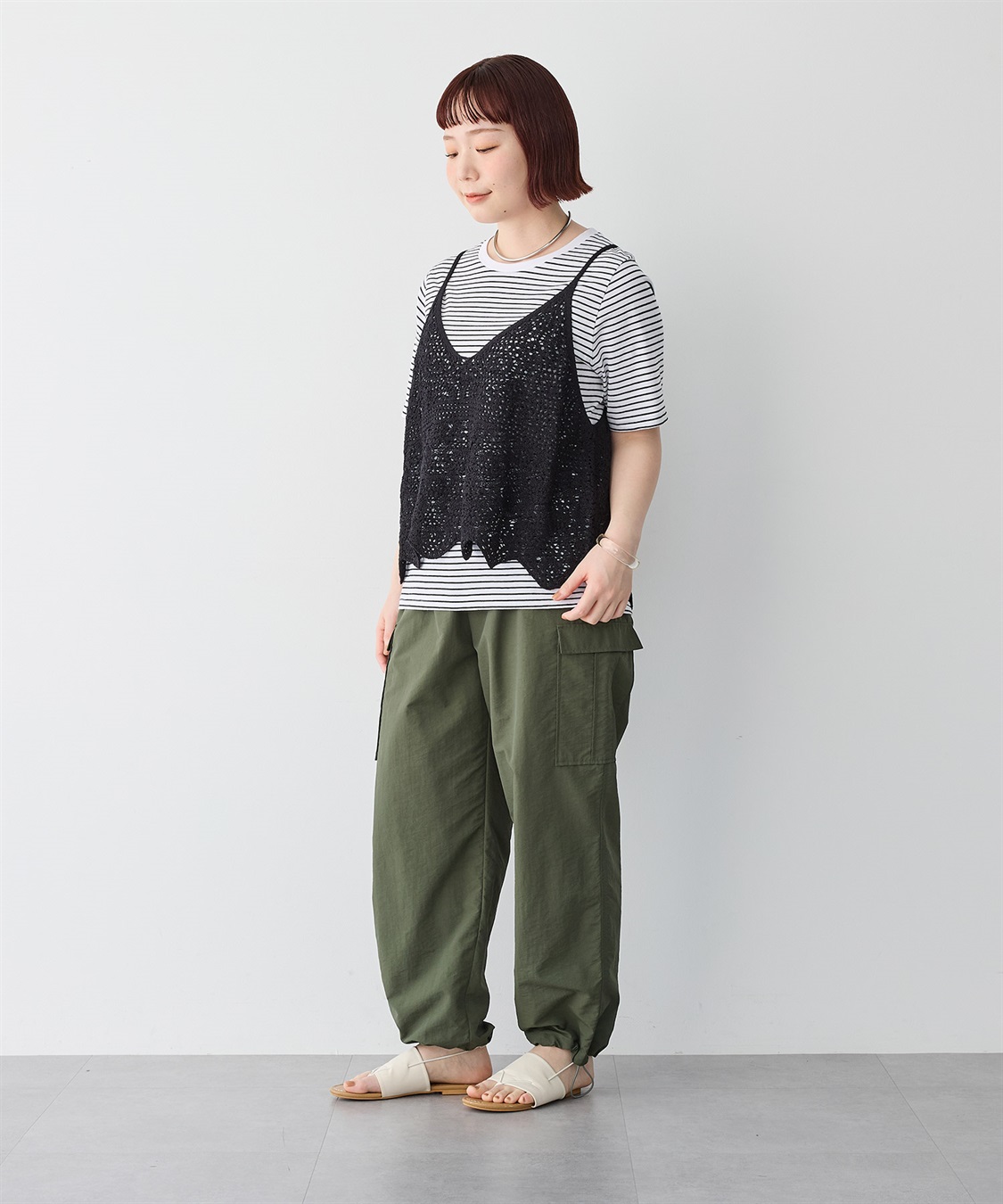 anyfee 【anyfee/プラスサイズ】かぎ針編み風ニットビスチェ_sub_16