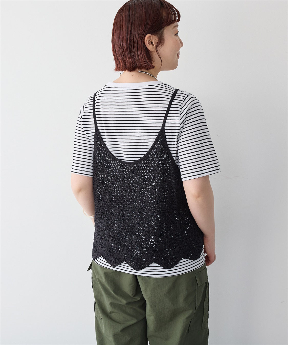 anyfee 【anyfee/プラスサイズ】かぎ針編み風ニットビスチェ_sub_19