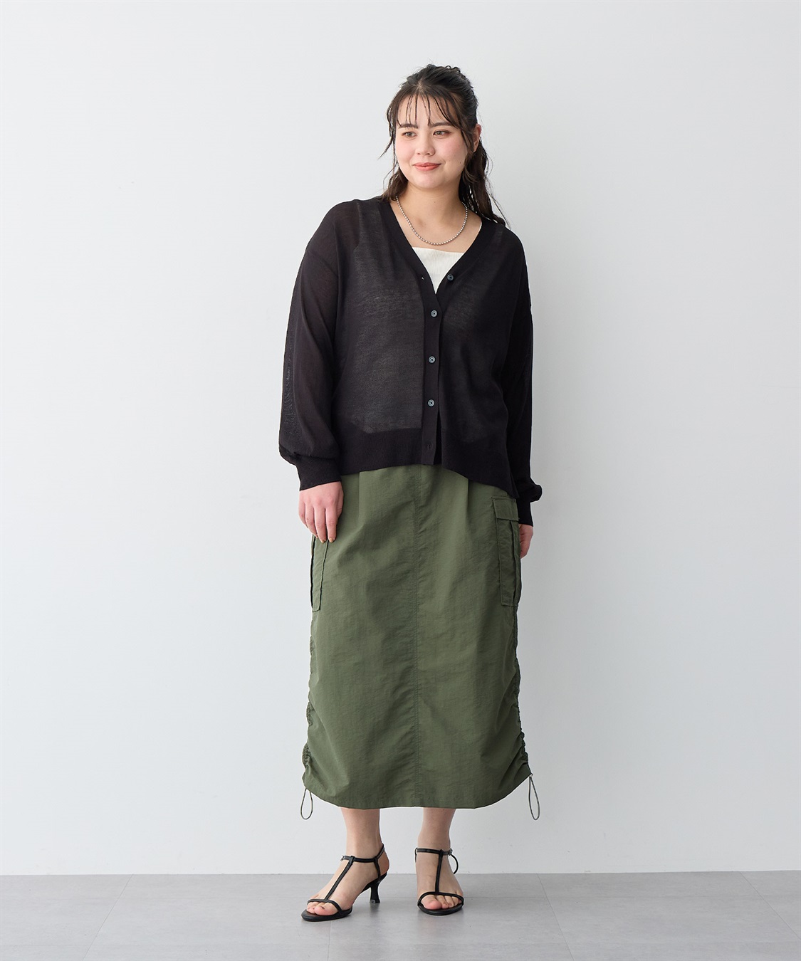 anyfee 【anyfee/プラスサイズ】撥水ドロストカーゴスカート_sub_7