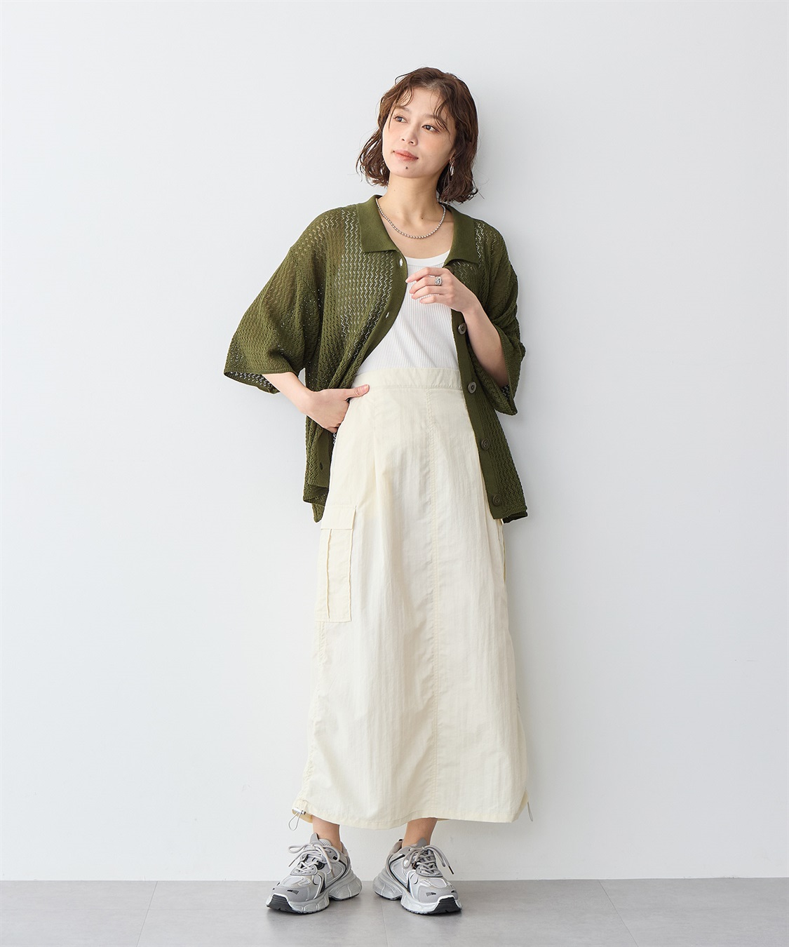 anyfee 【anyfee/プラスサイズ】撥水ドロストカーゴスカート_sub_10