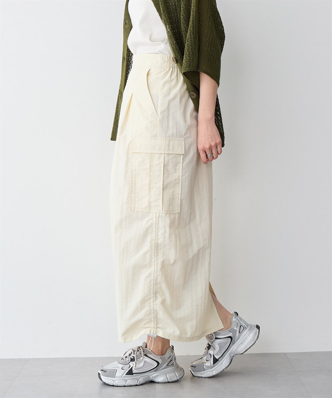 anyfee 【anyfee/プラスサイズ】撥水ドロストカーゴスカート_sub_13