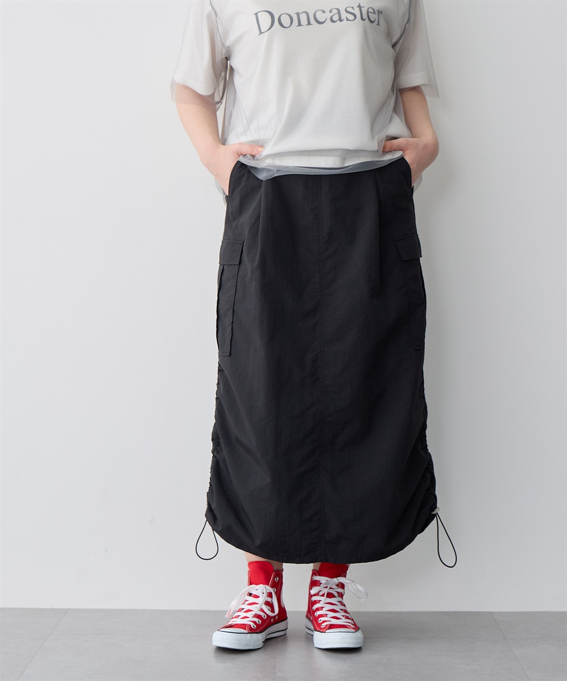 anyfee 【anyfee/プラスサイズ】撥水ドロストカーゴスカート_sub_19
