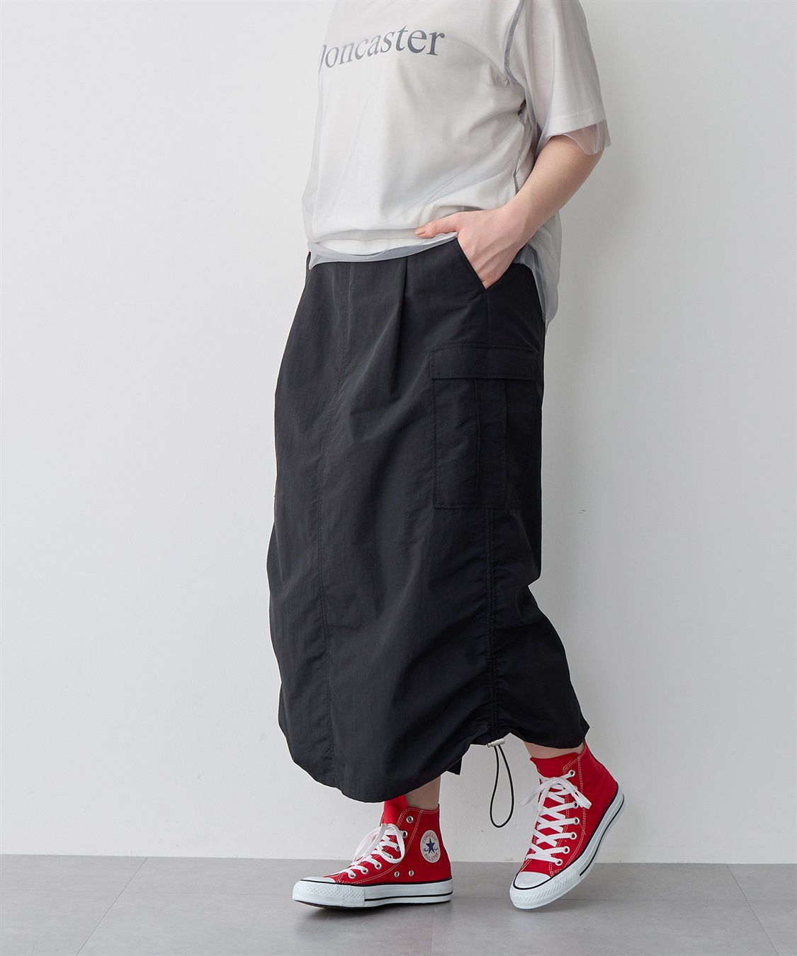 anyfee 【anyfee/プラスサイズ】撥水ドロストカーゴスカート_sub_20