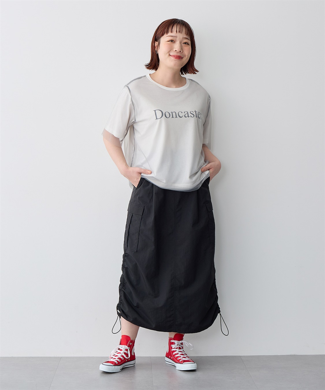 anyfee 【anyfee/プラスサイズ】撥水ドロストカーゴスカート_sub_22