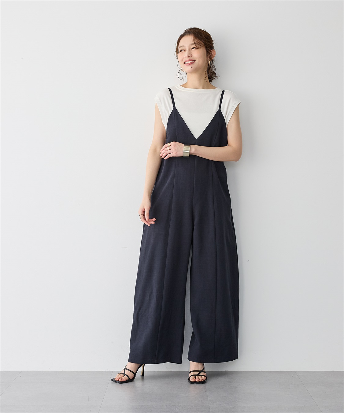 anyfee 【anyfee/プラスサイズ】リネン調キャミサロペット/オールインワン■リネンライクシリーズ■_sub_14