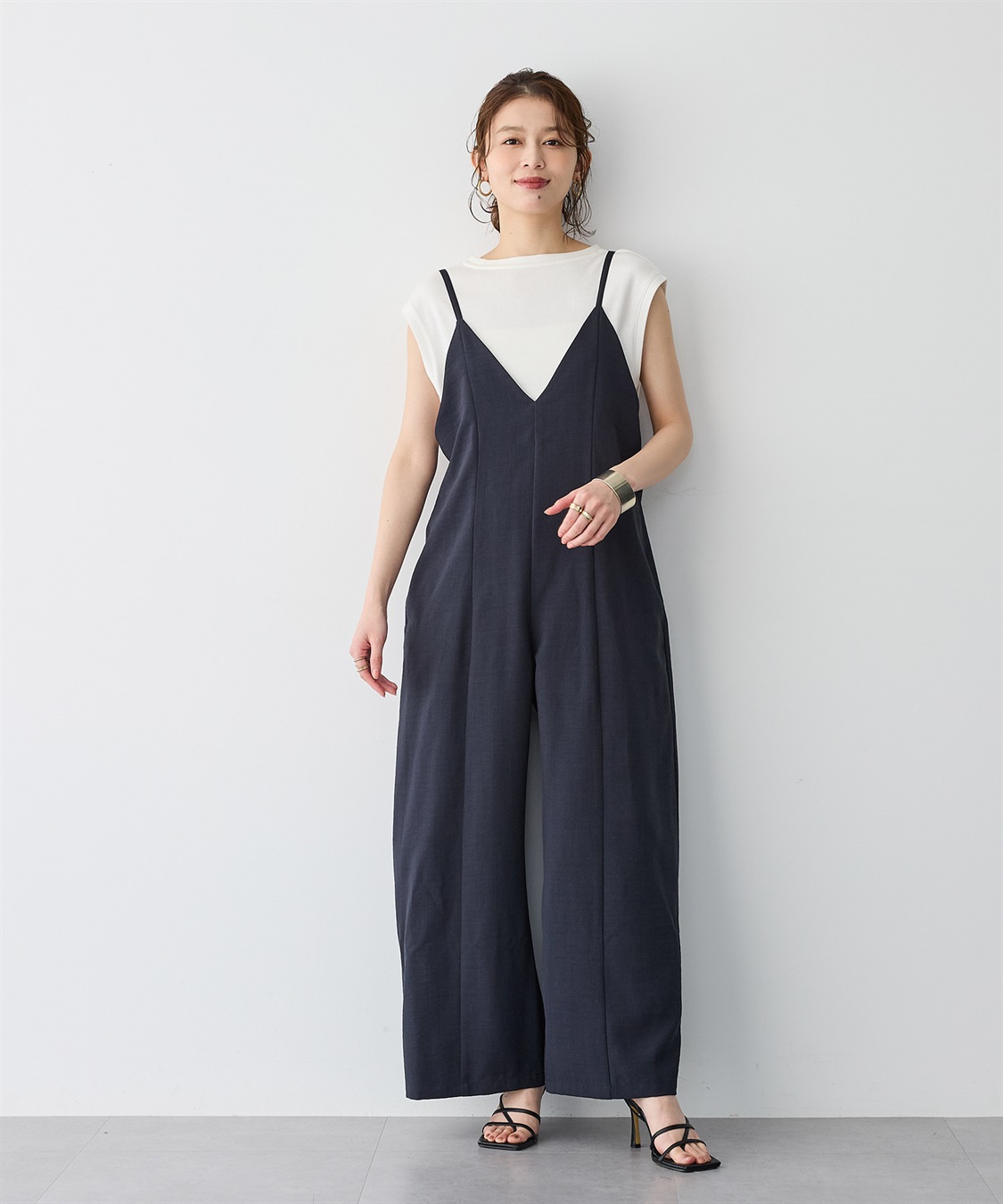 anyfee 【anyfee/プラスサイズ】リネン調キャミサロペット/オールインワン■リネンライクシリーズ■_sub_15