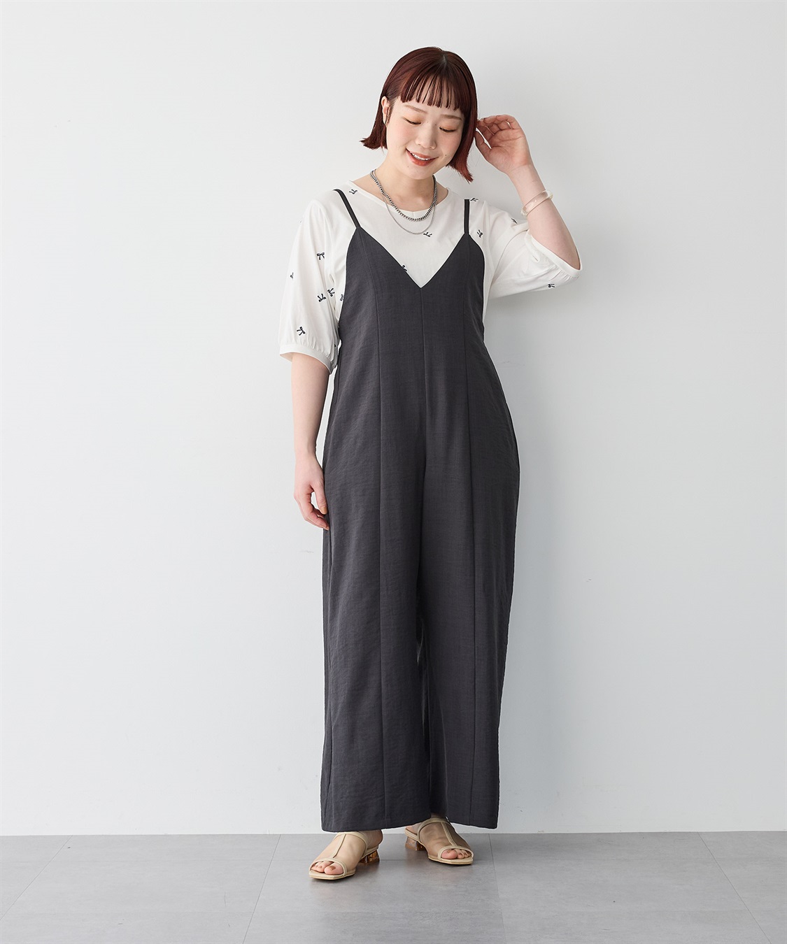 anyfee 【anyfee/プラスサイズ】リネン調キャミサロペット/オールインワン■リネンライクシリーズ■_sub_18