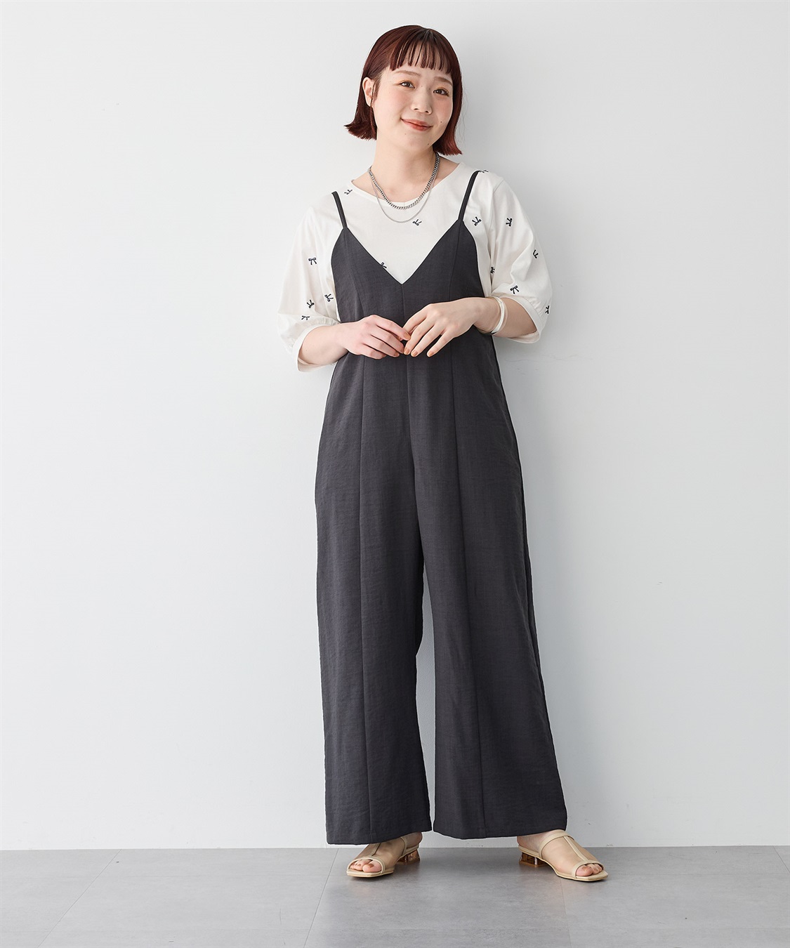 anyfee 【anyfee/プラスサイズ】リネン調キャミサロペット/オールインワン■リネンライクシリーズ■_sub_19