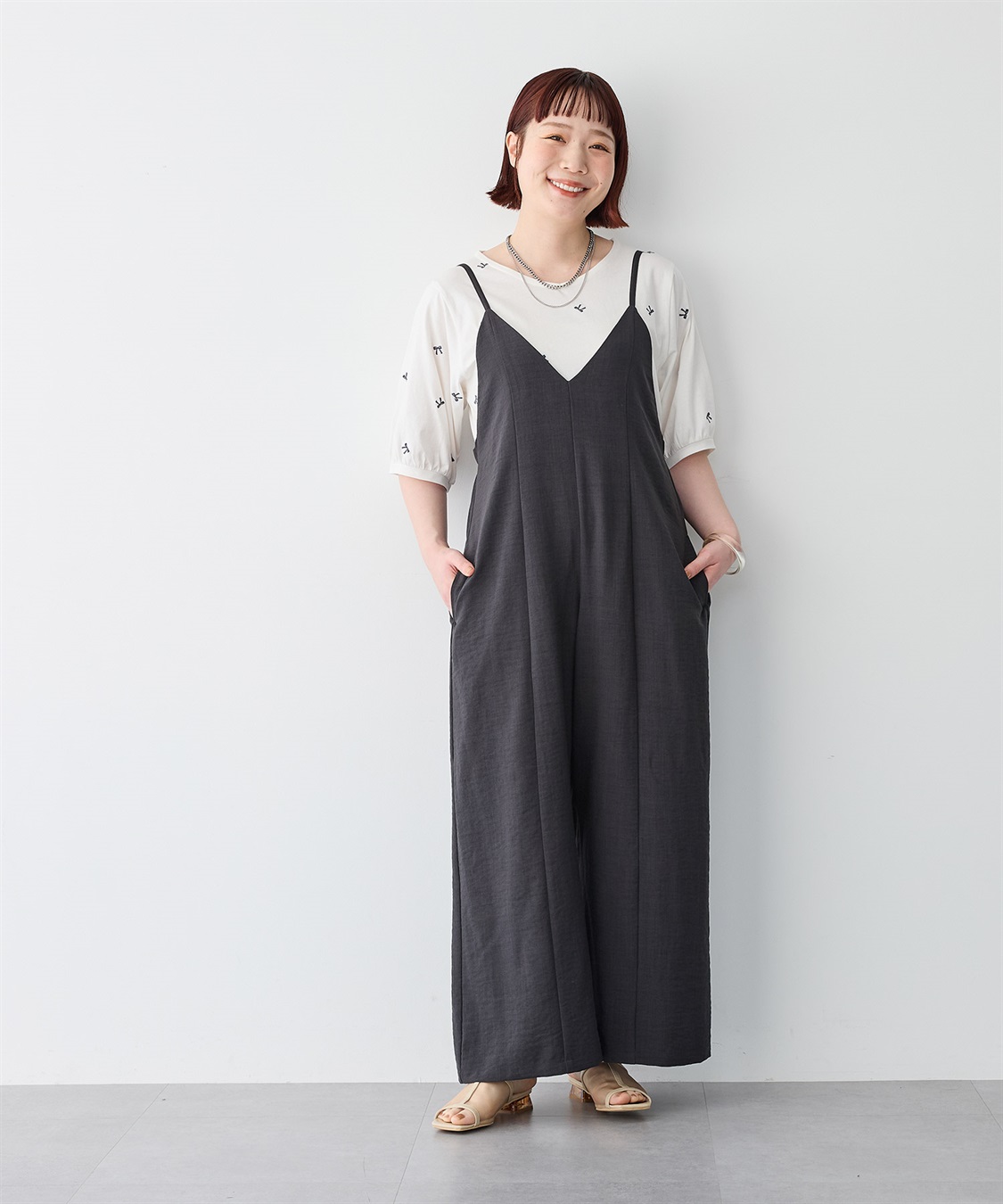 anyfee 【anyfee/プラスサイズ】リネン調キャミサロペット/オールインワン■リネンライクシリーズ■_sub_20