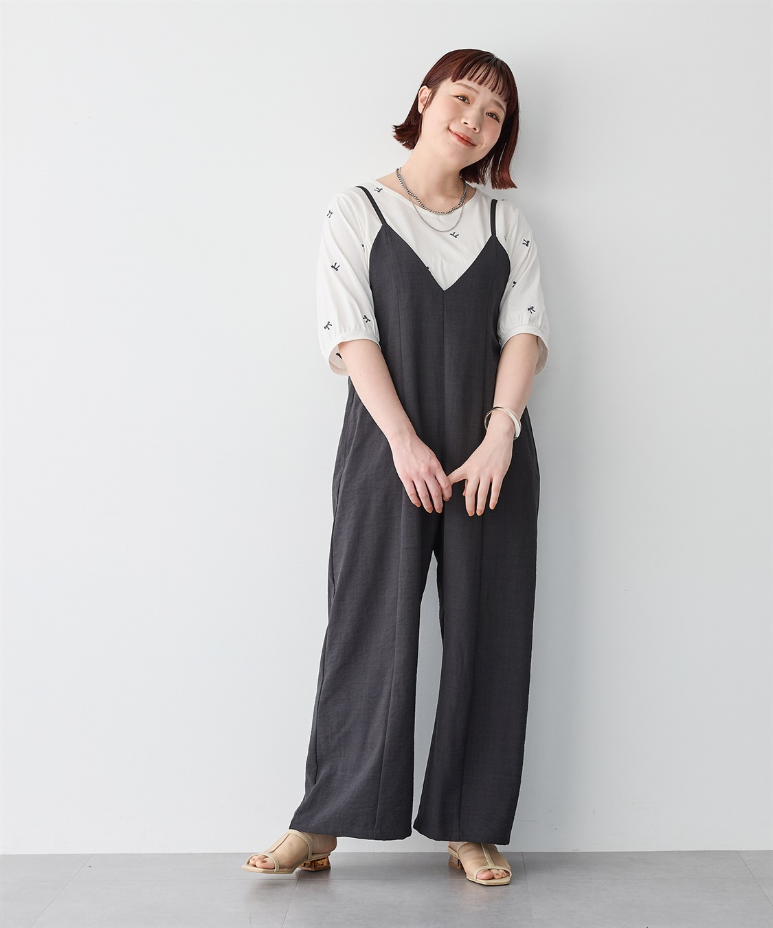 anyfee 【anyfee/プラスサイズ】リネン調キャミサロペット/オールインワン■リネンライクシリーズ■_sub_21