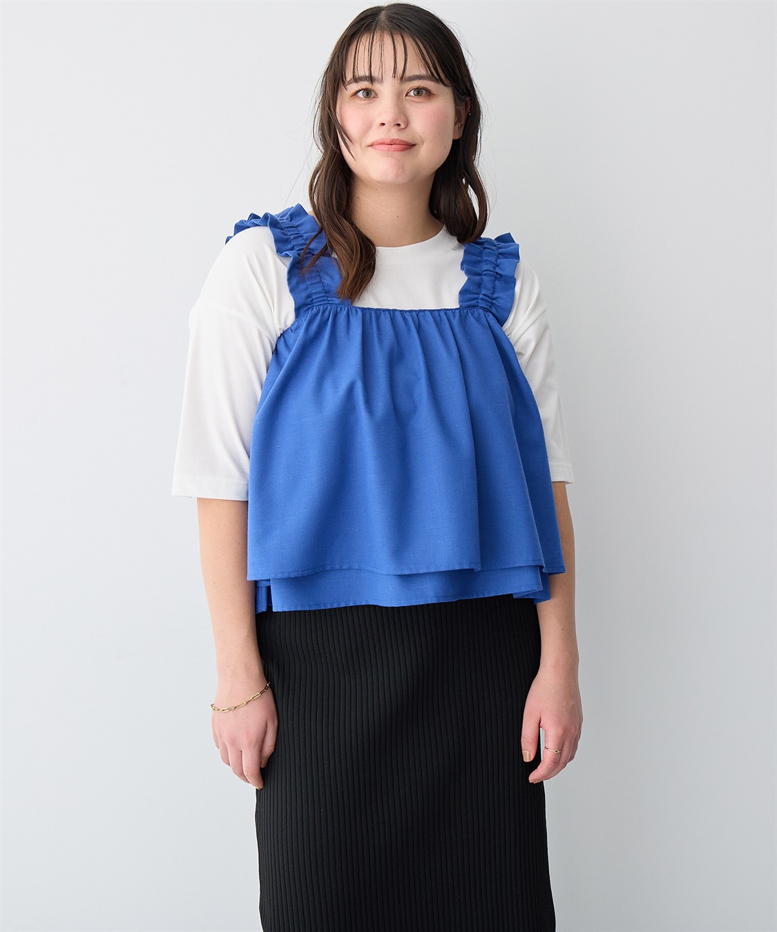 anyfee 【anyfee/プラスサイズ】肩ギャザーフレアキャミブラウス（UVカット・接触冷感）_sub_21